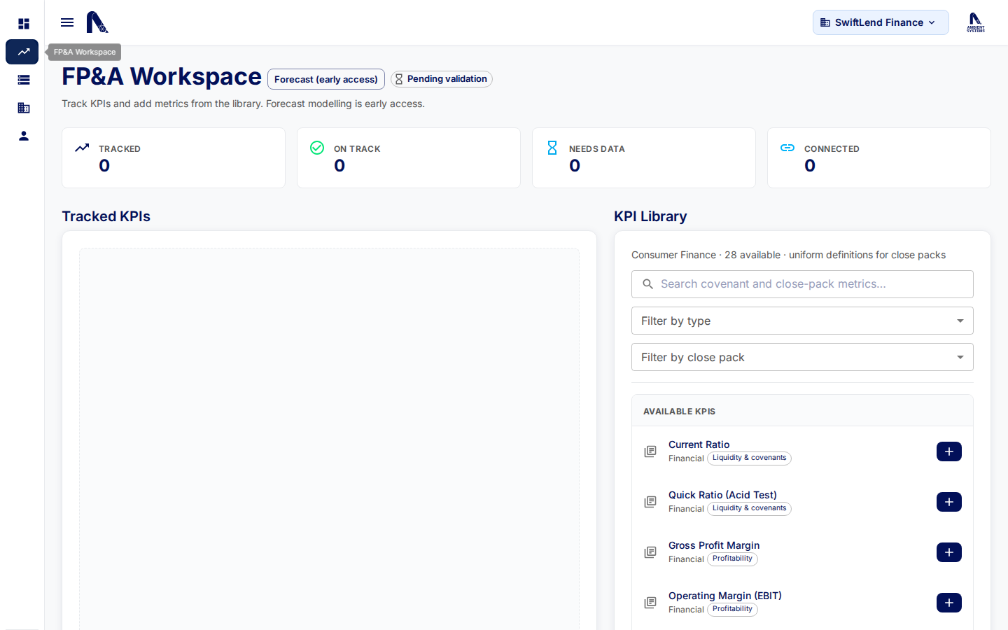 FP&A Workspace for Credit Granting