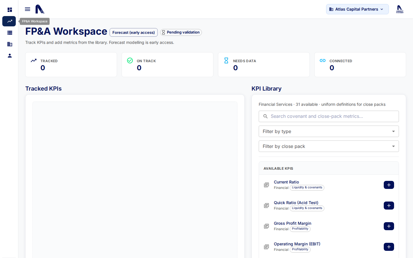 FP&A Workspace for Financial Services