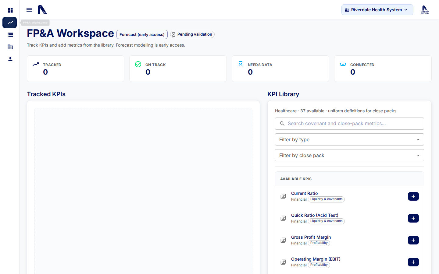 FP&amp;A Workspace for Healthcare