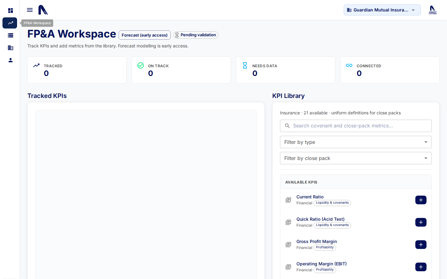 FP&amp;A Workspace for Insurance