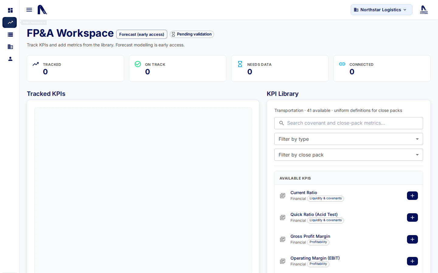 FP&A Workspace for Transportation (multimodal)